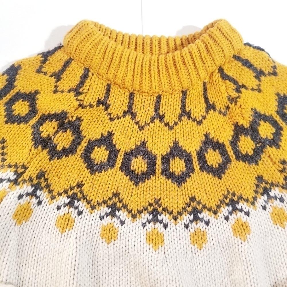 Nasty Gal J.O.A. Malia Mock Neck Sweater JOA Chunky Knit Fair Isle - Picture 11 of 16